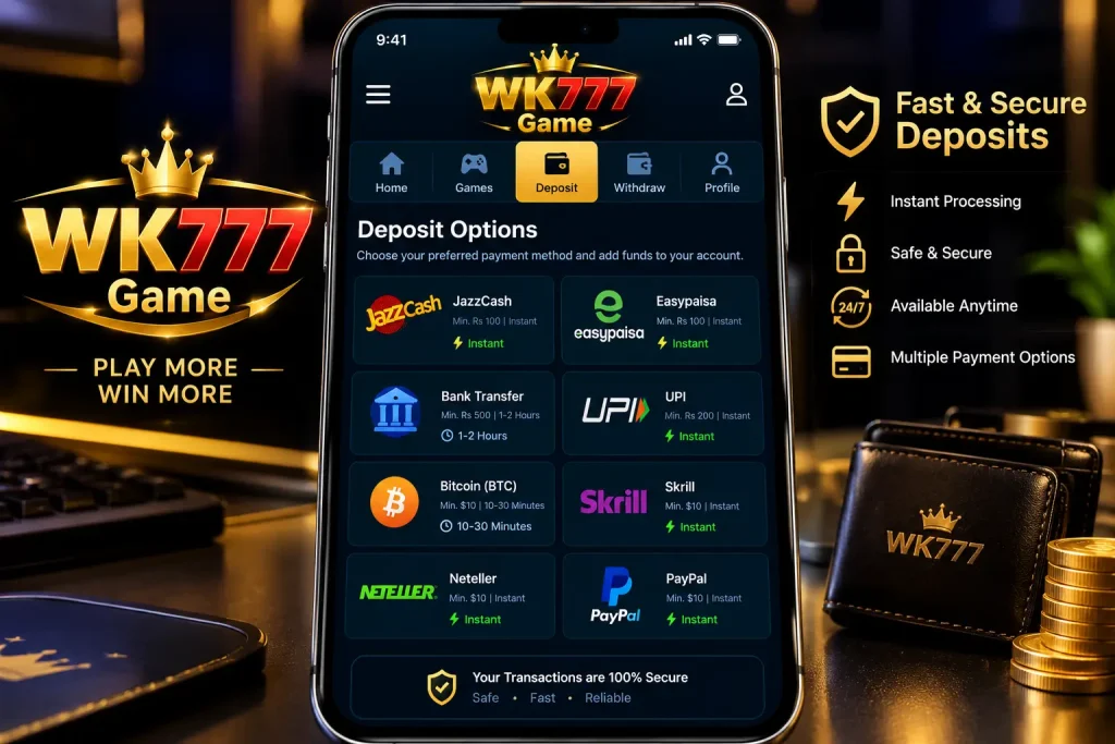 WK777 Game Deposit Options