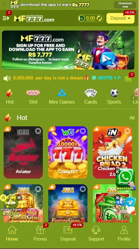 MF777 Game Home Page