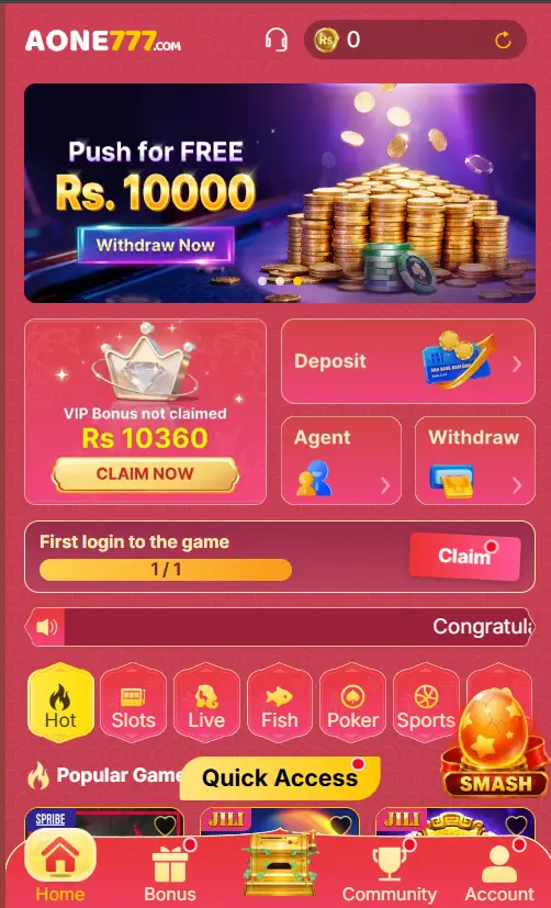 AONE777 Game Interface
