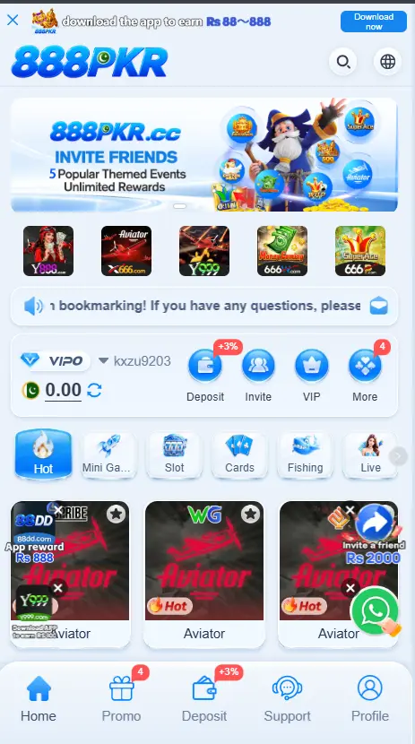 888PKR Game Interface
